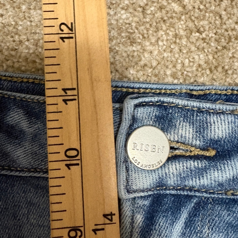 Risen Womens Size 7/28 Wide Leg Jeans Light Wash Cropped High Rise Boho Casual - Picture 7 of 9